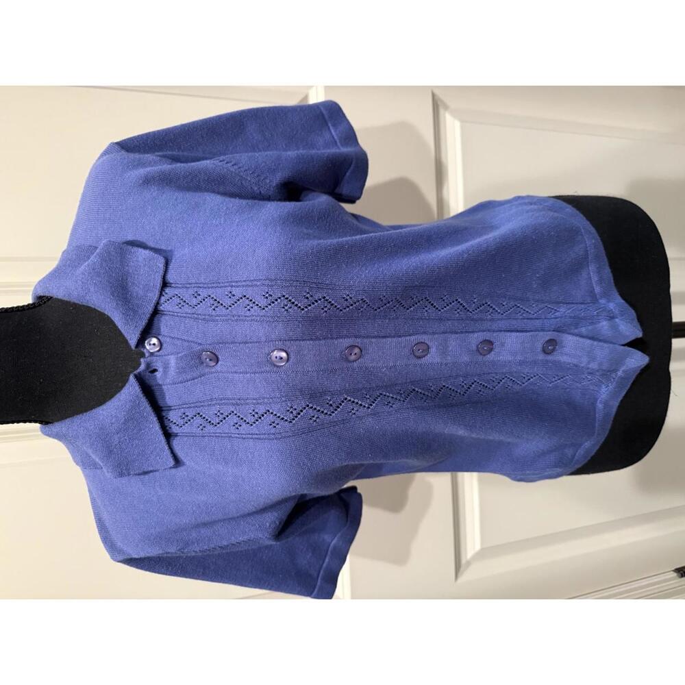 Laura Gayle Women's Blue Short Sleeve Button-Up Shirt